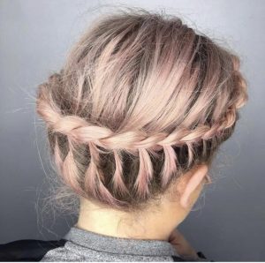 Pastel Braids at top Cardiff Hair Salon